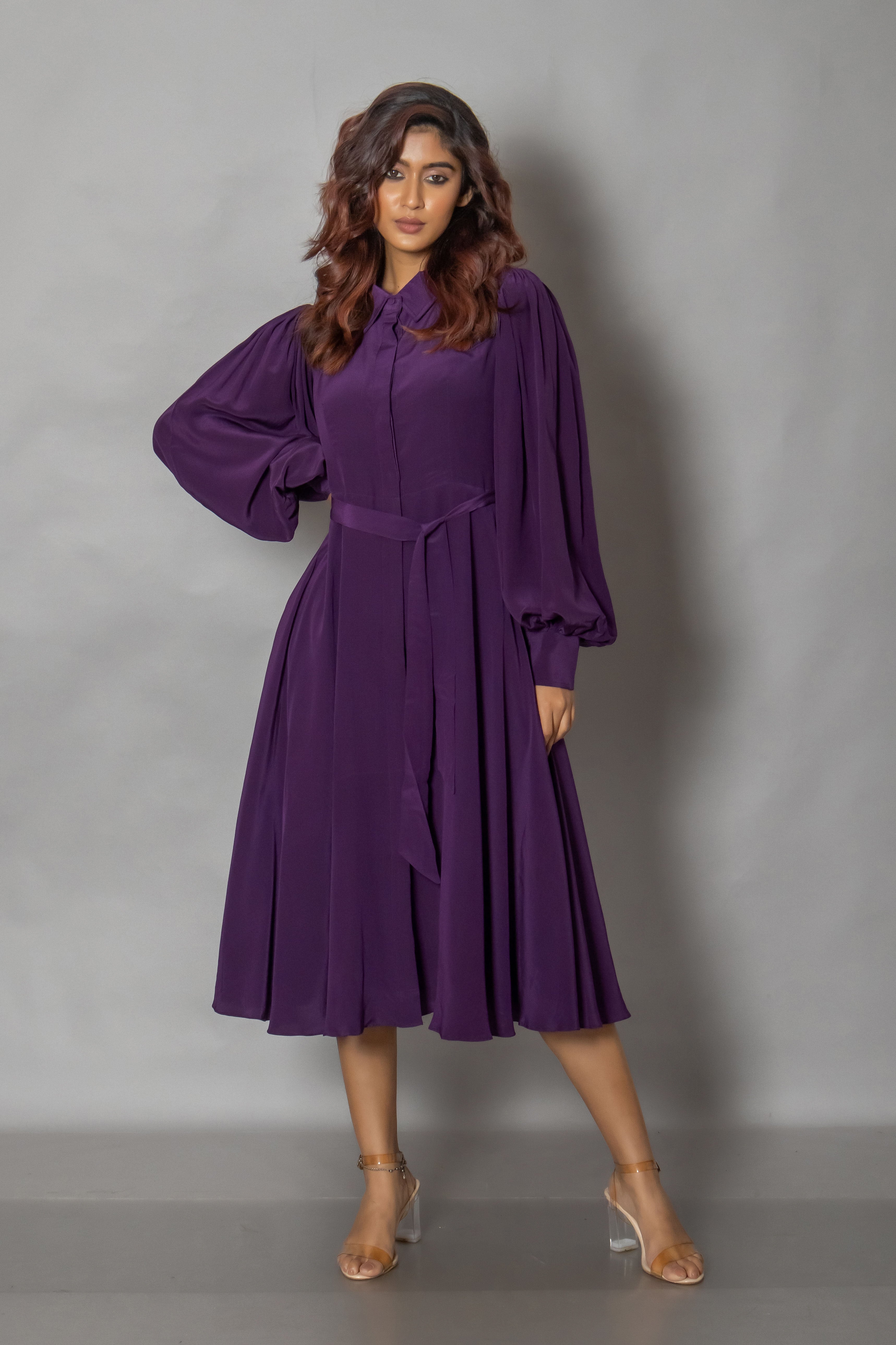 Lea Purple Midi Dress