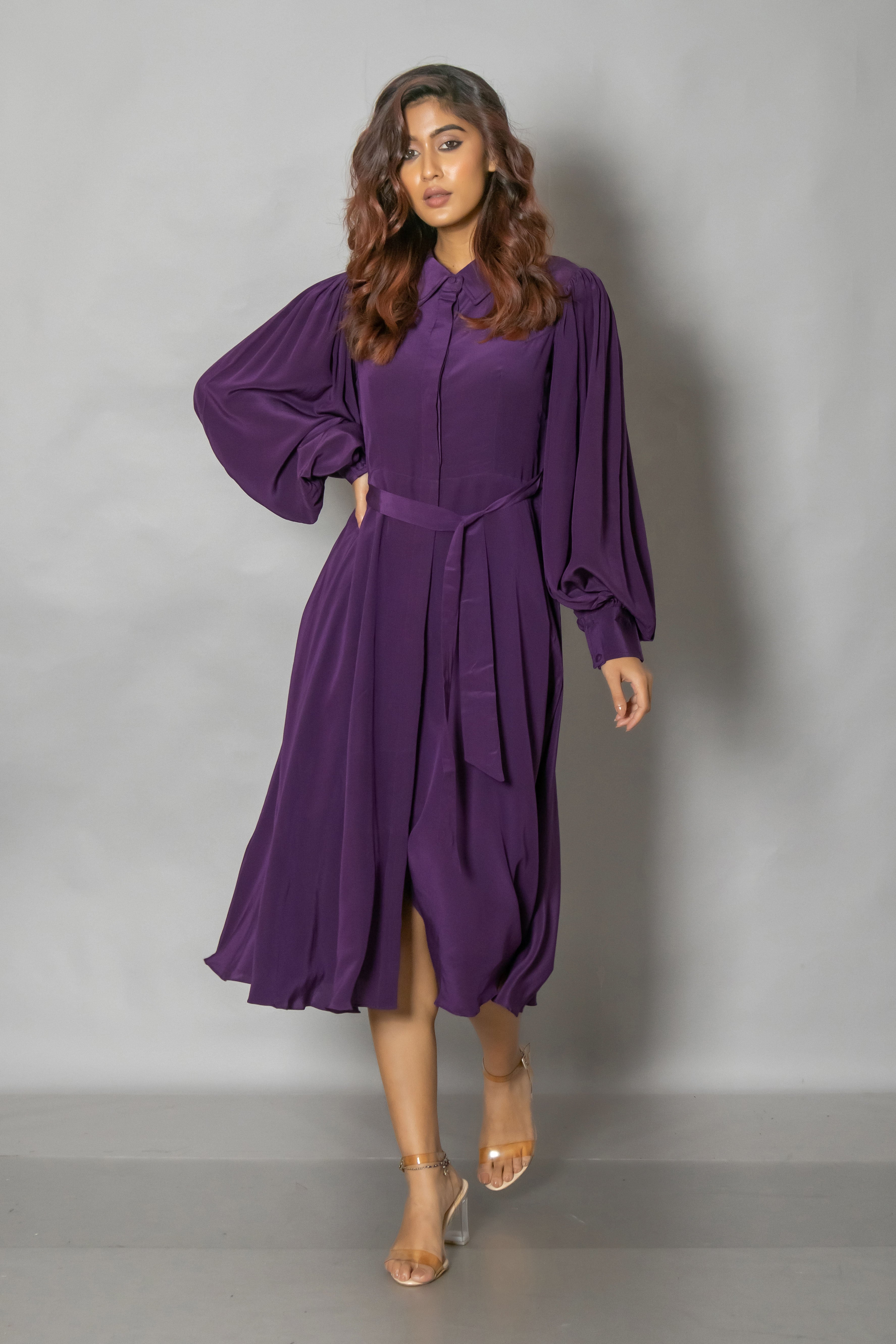 Lea Purple Midi Dress