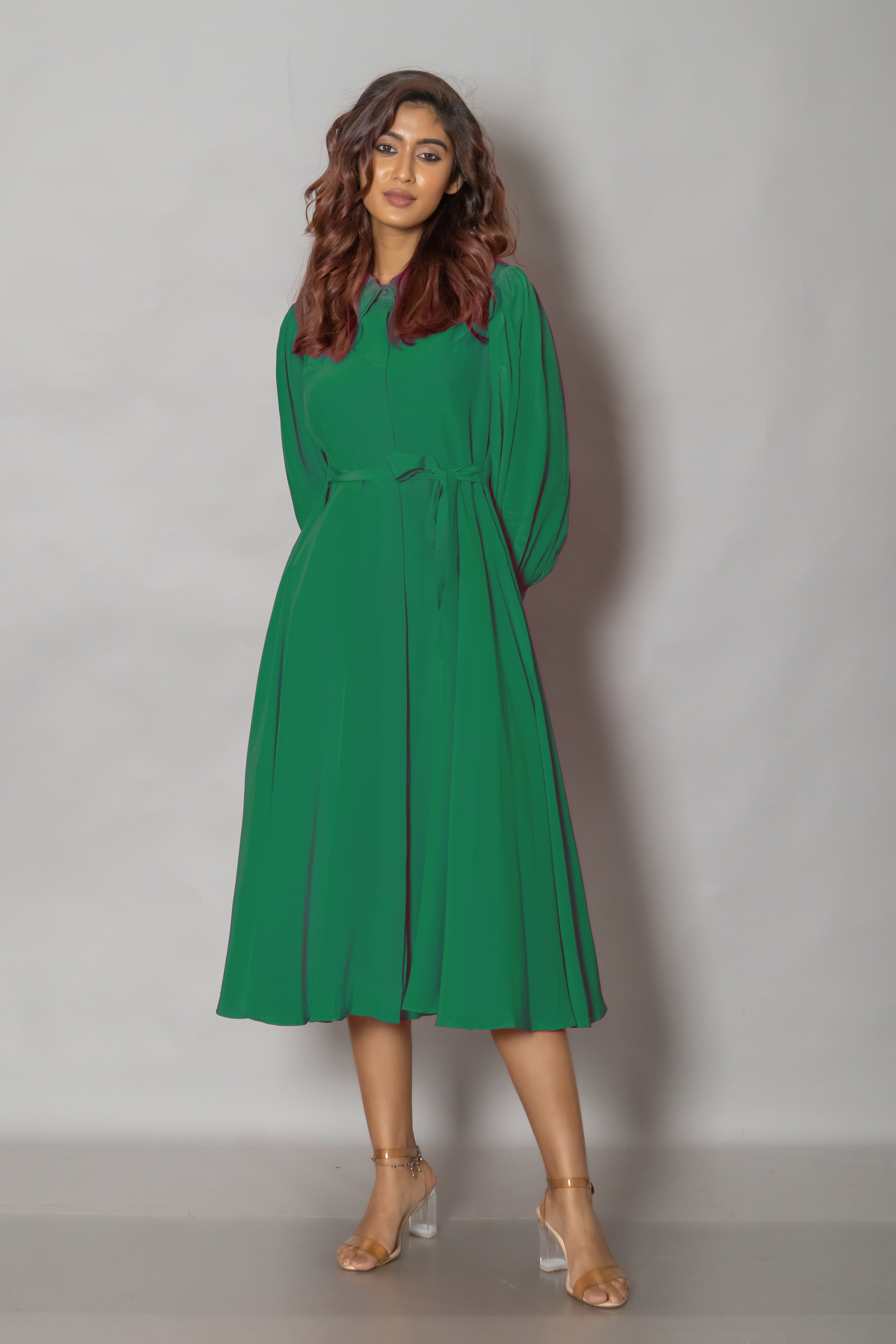Olivia Green Midi Dress