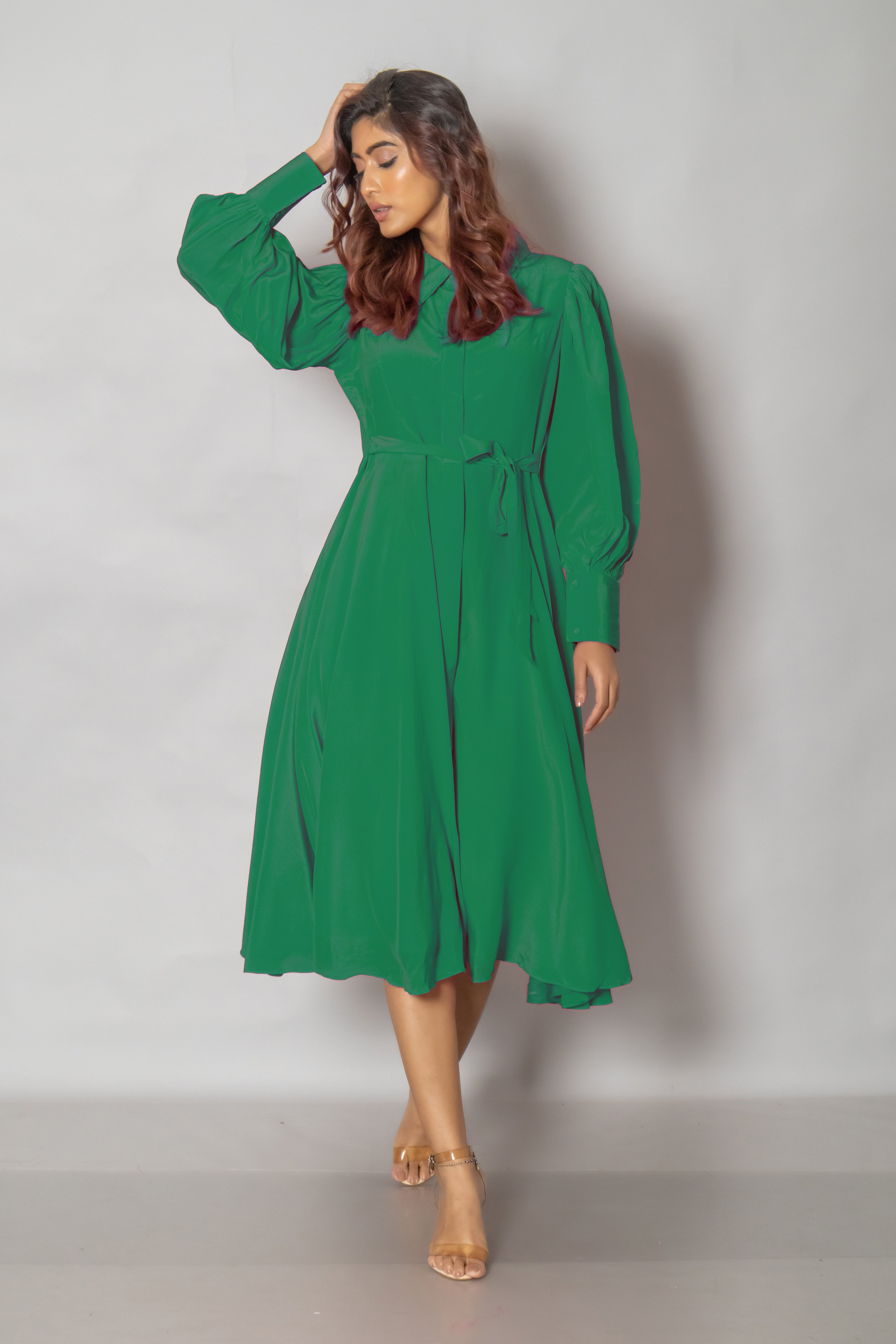 Olivia Green Midi Dress
