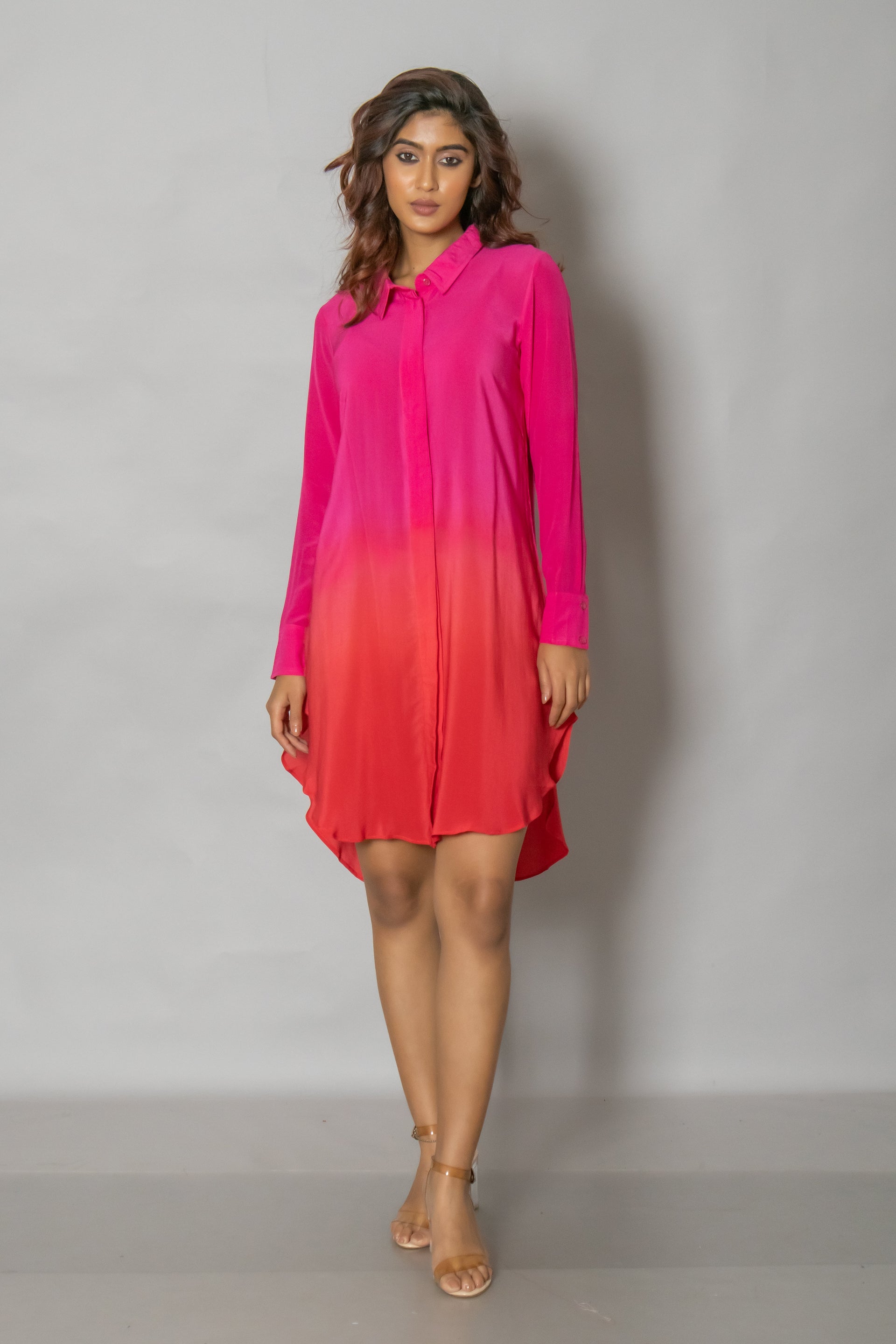 ombre shirt dress Shirt Dress WTOP26V20011 Sapphire International