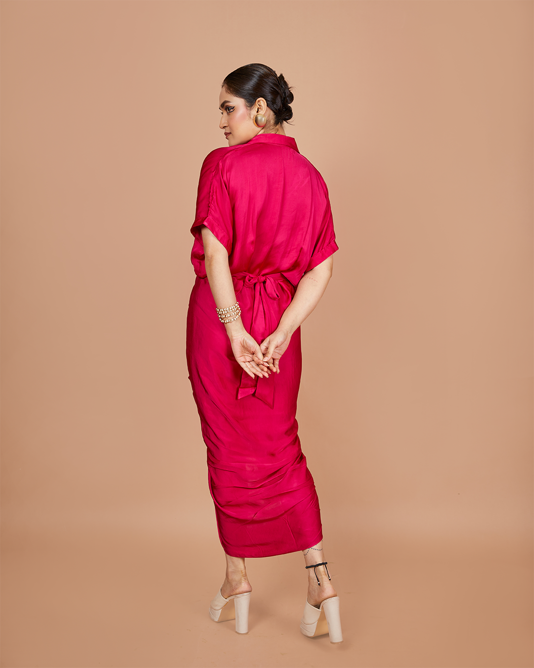 Emily Pink Drape Dress